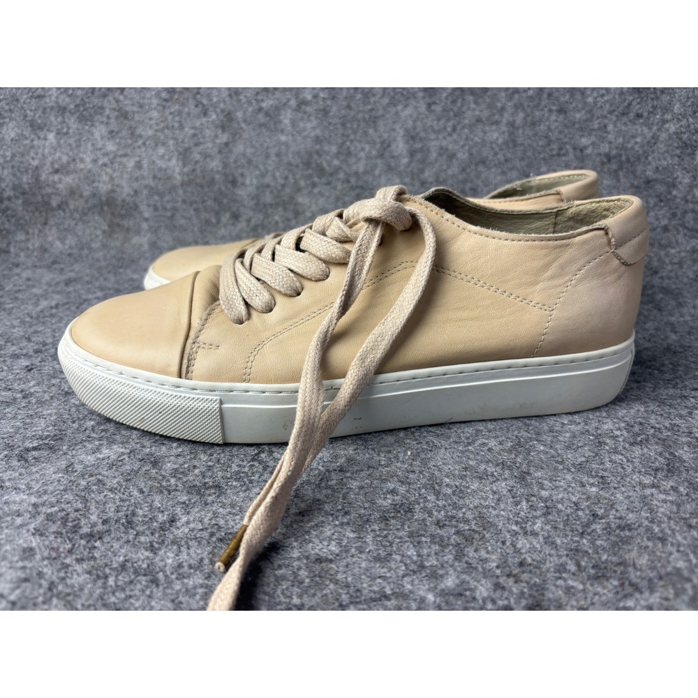 Garment Project Sneakers Womens 39 Beige Leather Low Top Lace Up Minimalist
